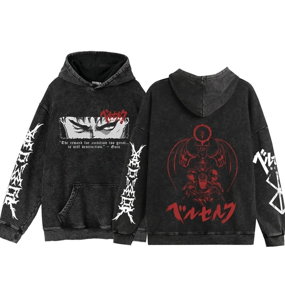 Hoodie Berserk Long Sleeve Washed Pump Cover