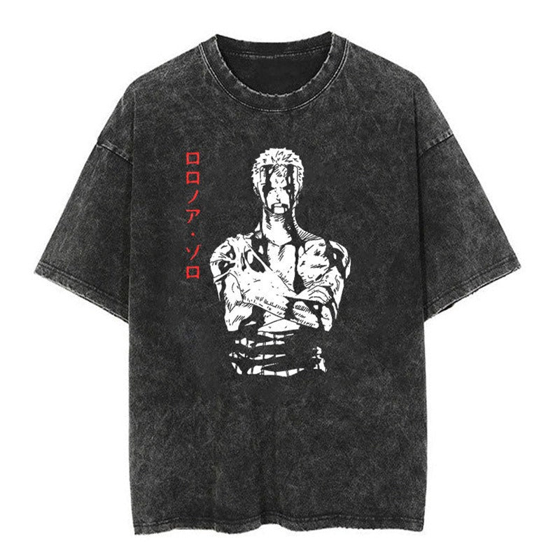 Pirate King Luffy Anime Oversize Vintage Washed Wax Dyed Pump Cover