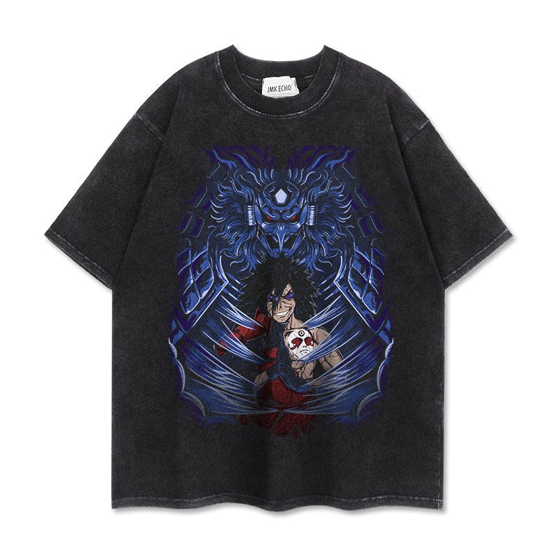 280g heavyweight short sleeved distressed vintage Naruto Pump Cover