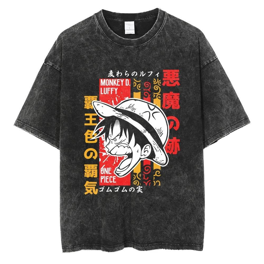 One Piece Luffy Oversized Washed Pump Cover