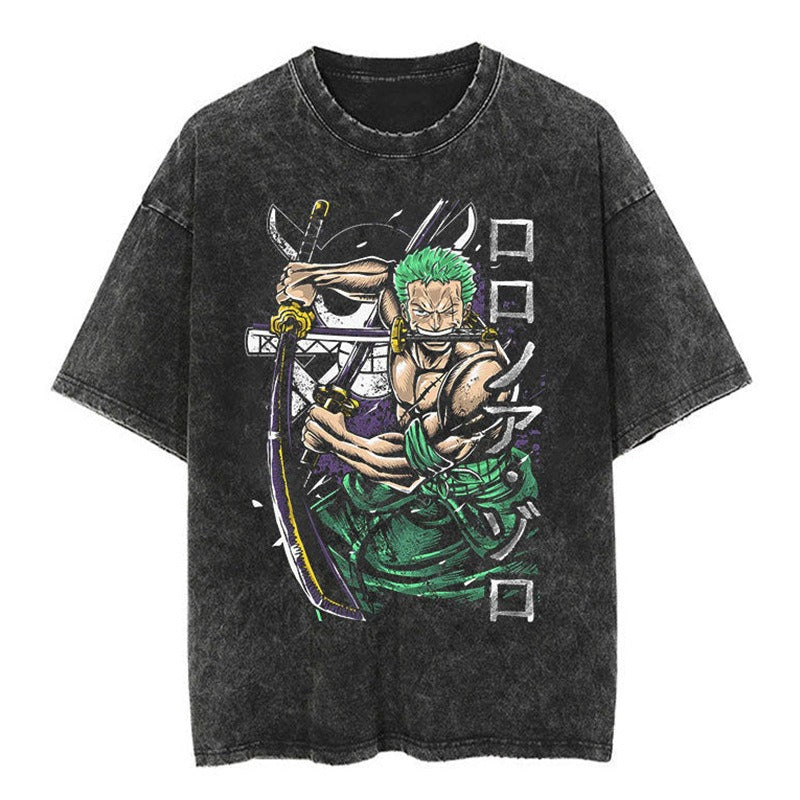 Pirate King Luffy Anime Oversize Vintage Washed Wax Dyed Pump Cover