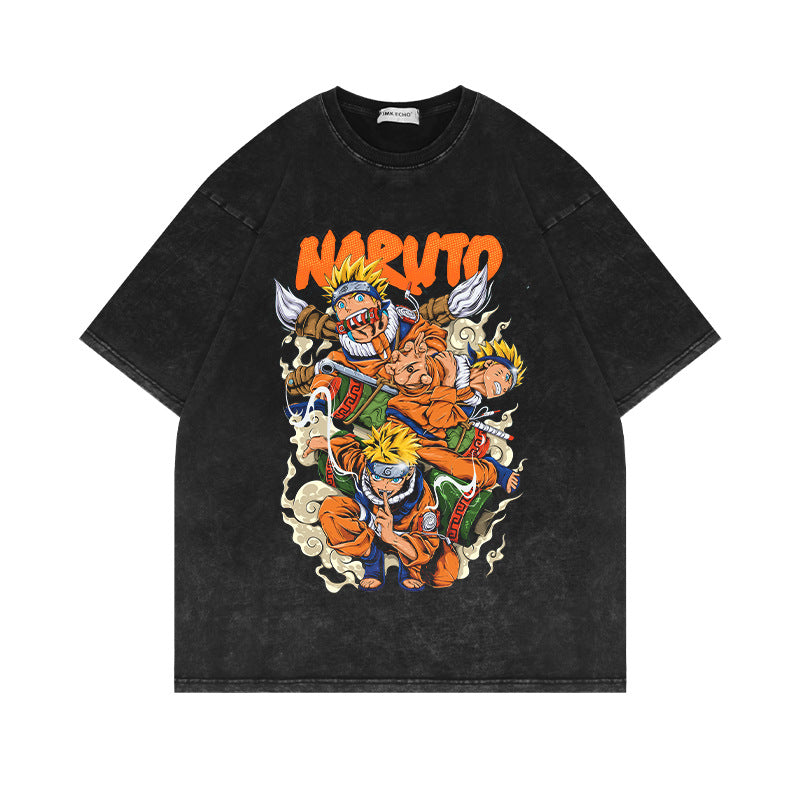 Heavyweight Washed Pump Cover T shirt Naruto Anime