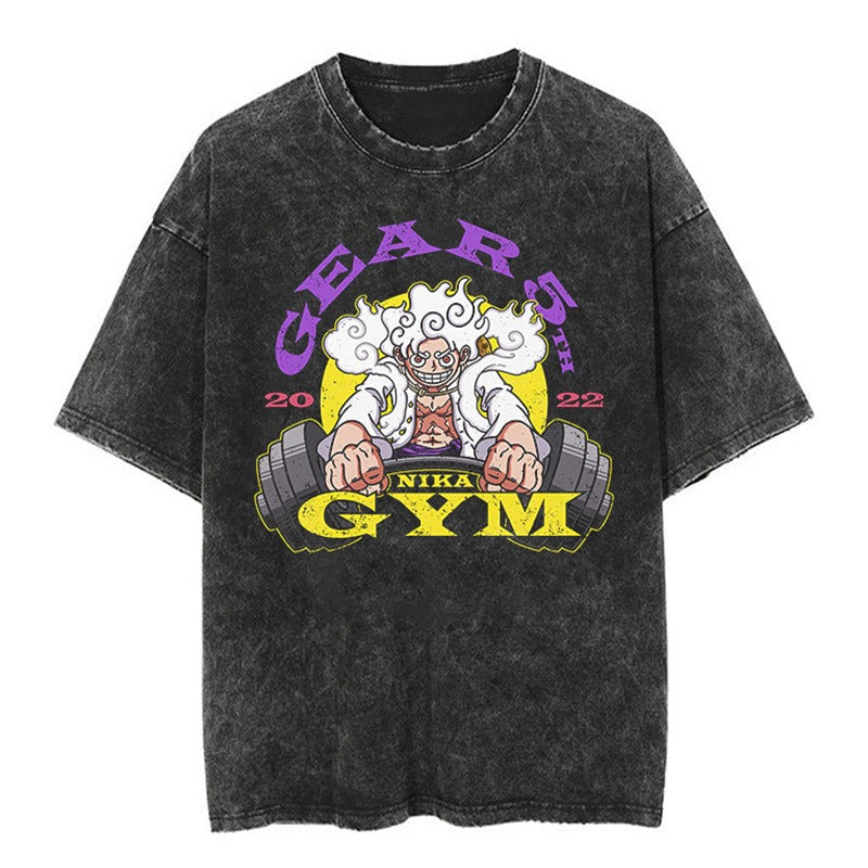 Pirate King Luffy Anime Oversize Vintage Washed Wax Dyed Pump Cover