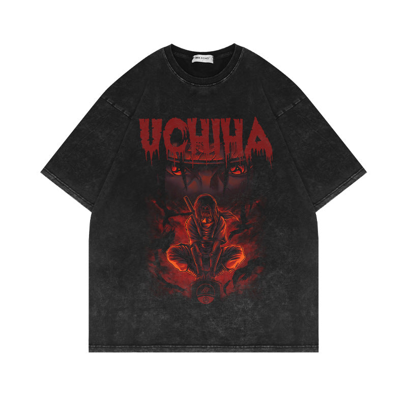 Heavyweight Washed Pump Cover T shirt Naruto Anime