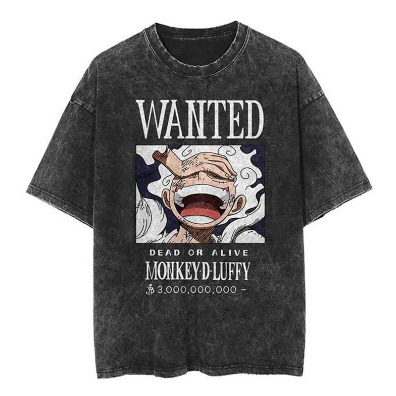 Pirate King Luffy Anime Oversize Vintage Washed Wax Dyed Pump Cover