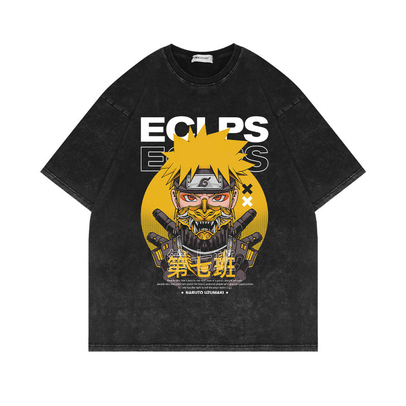 Heavyweight Washed Pump Cover T shirt Naruto Anime
