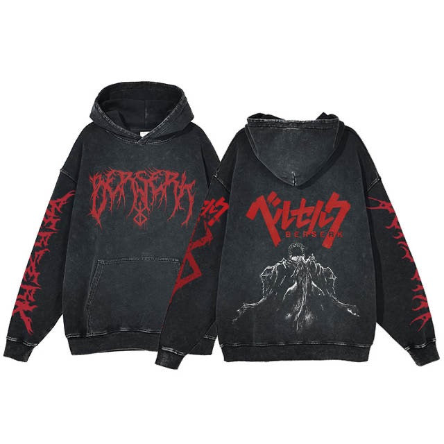 Hoodie Berserk Long Sleeve Washed Pump Cover