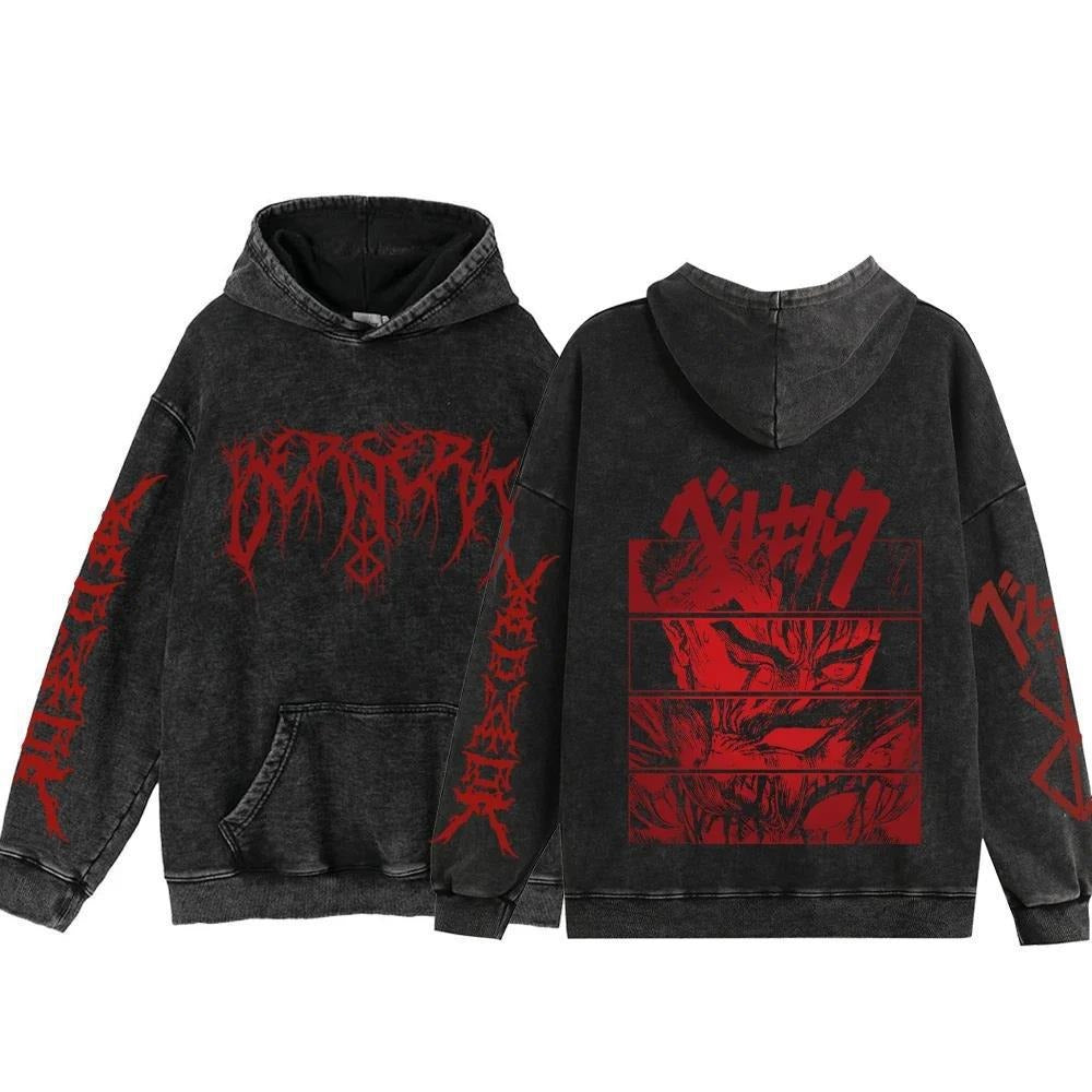 Hoodie Berserk Long Sleeve Washed Pump Cover