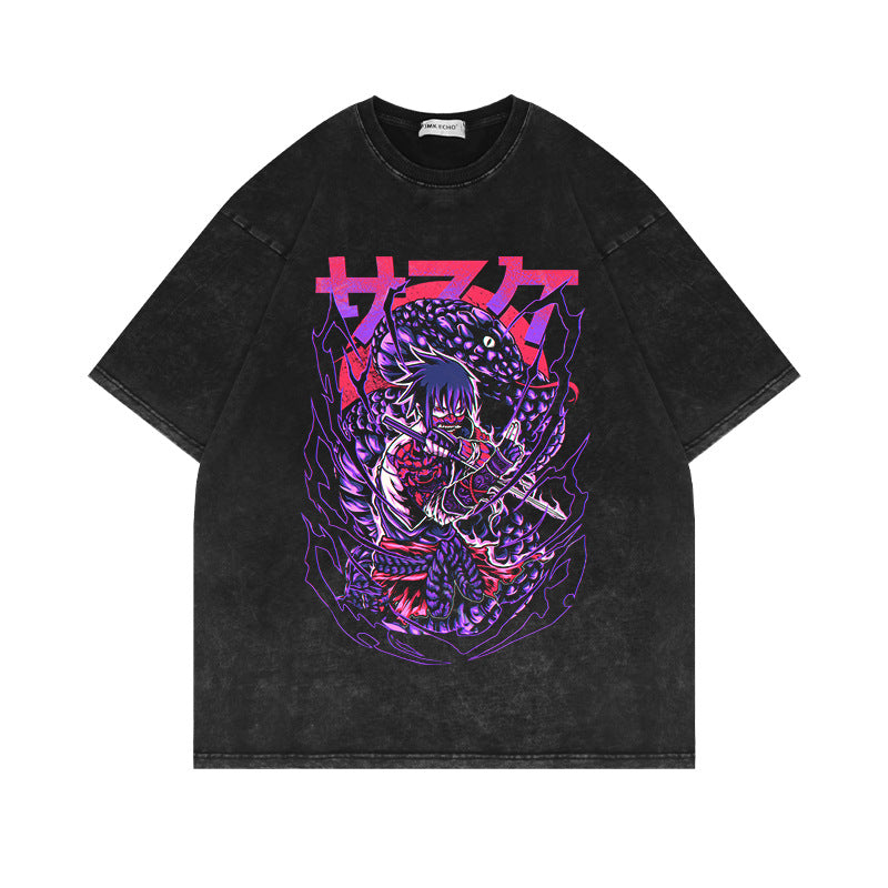 Heavyweight Washed Pump Cover T shirt Naruto Anime