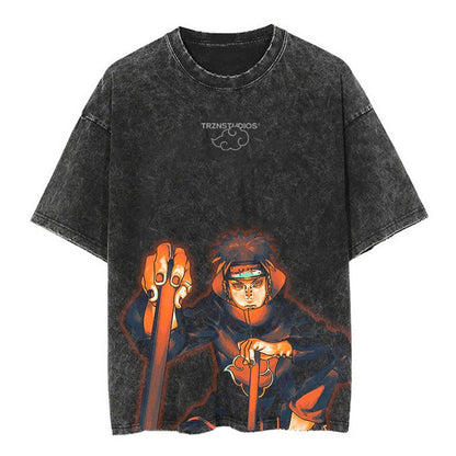 Washed Naruto Anime Short Sleeve Pump Cover