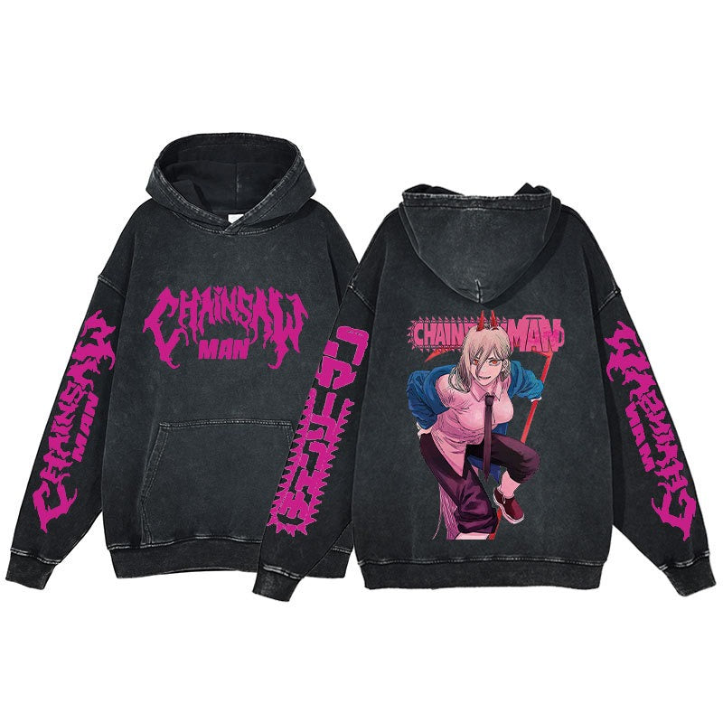 Chainsaw Man Washed Hoodie Pump Covers