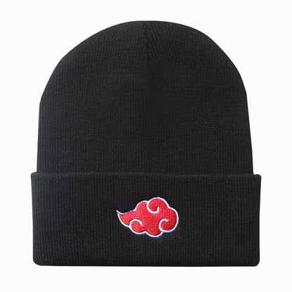 Akatsuki Red Cloud Embroidery Knitted Beanie