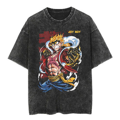 Pirate King Luffy Anime Oversize  Vintage Washed Wax Dyed Pump Cover