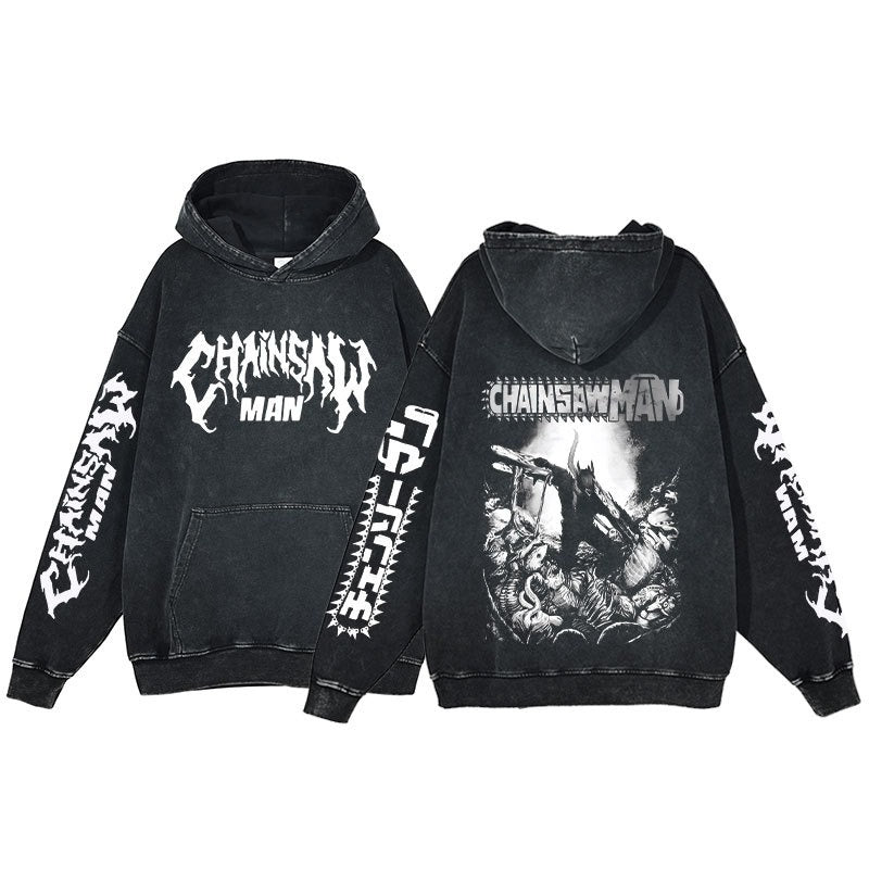 Chainsaw Man Washed Hoodie Pump Covers