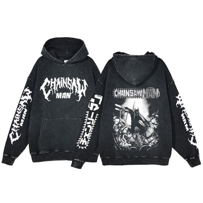 Chainsaw Man Washed Hoodie Pump Covers