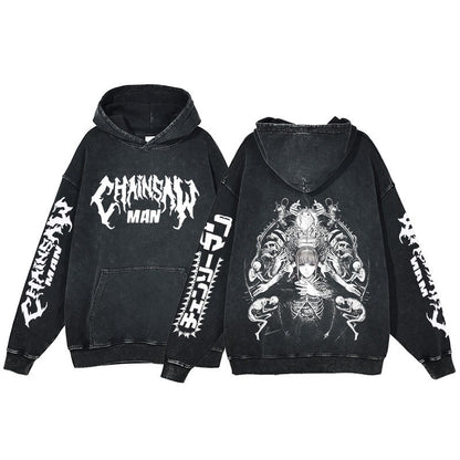 Chainsaw Man Washed Hoodie Pump Covers