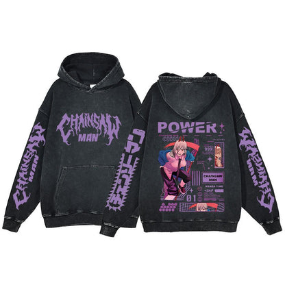Chainsaw Man Washed Hoodie Pump Covers