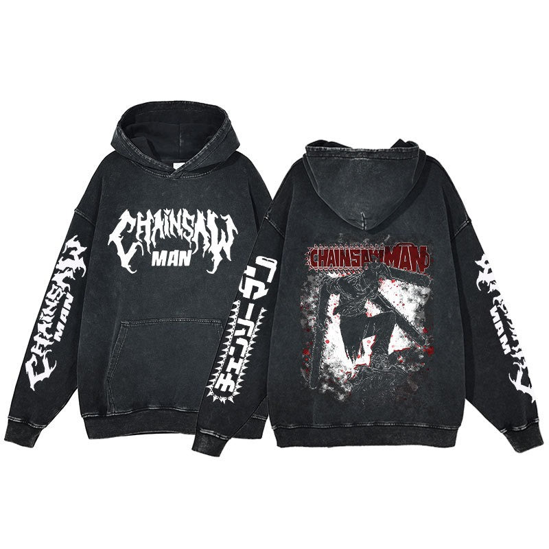 Chainsaw Man Washed Hoodie Pump Covers