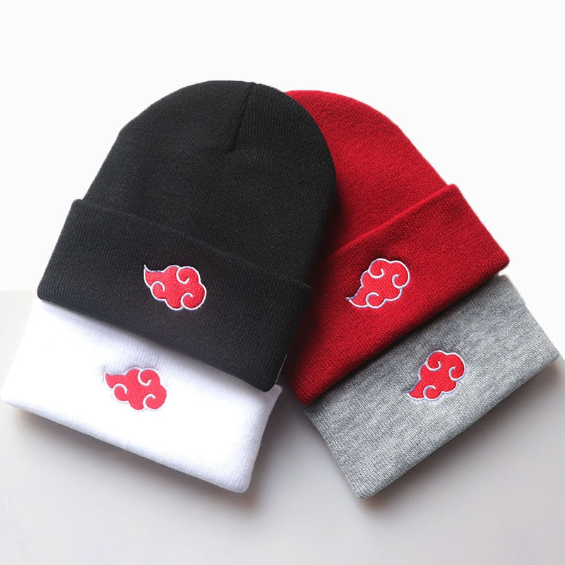 Akatsuki Red Cloud Embroidery Knitted Beanie