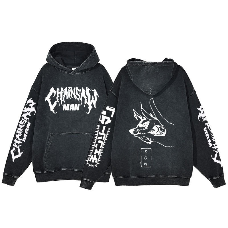 Chainsaw Man Washed Hoodie Pump Covers