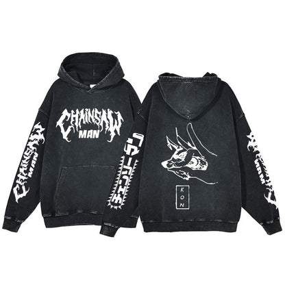 Chainsaw Man Washed Hoodie Pump Covers