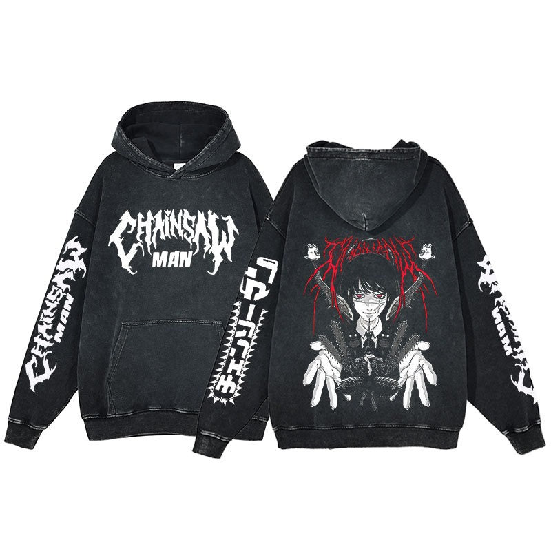 Chainsaw Man Washed Hoodie Pump Covers
