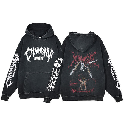 Chainsaw Man Washed Hoodie Pump Covers